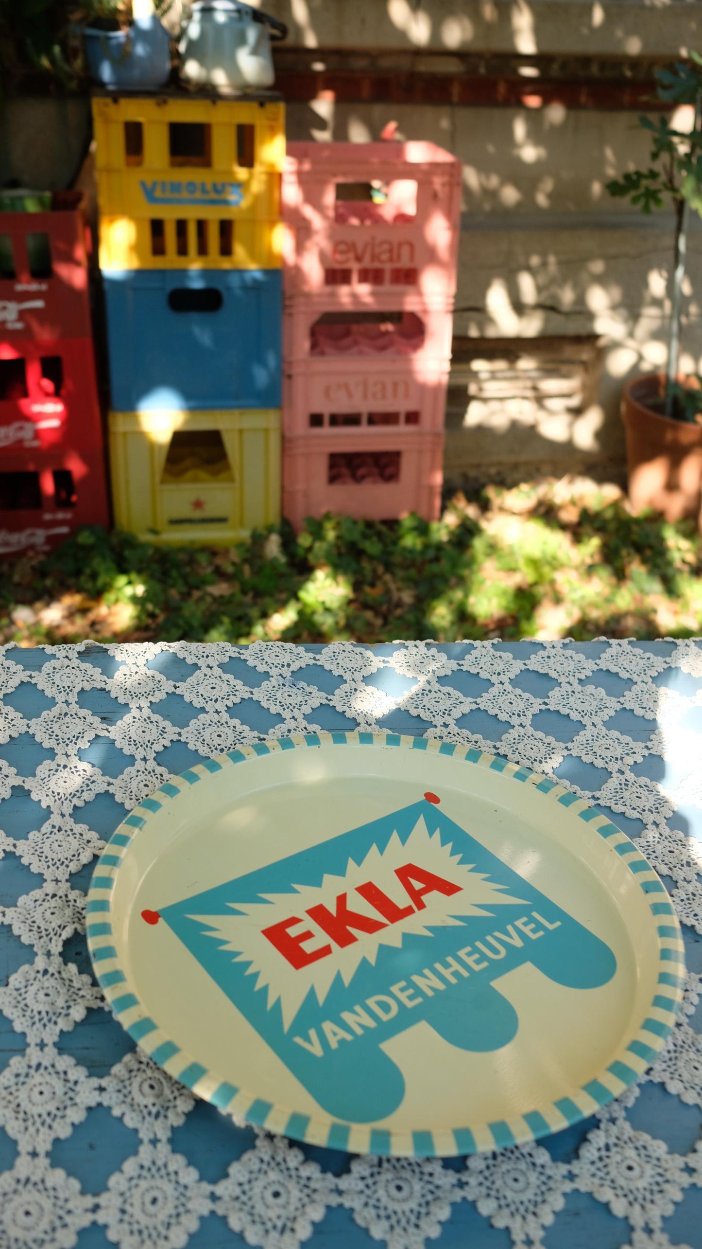Plateau publicitaire vintage de la marque Ekla