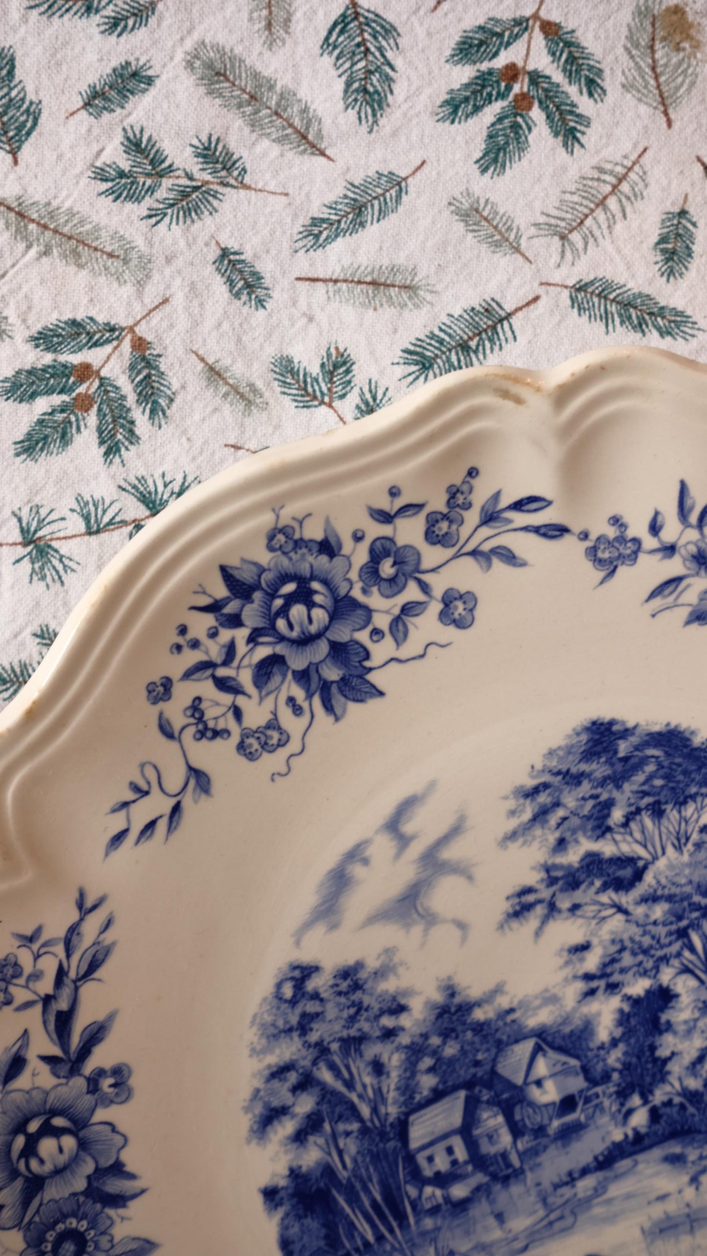Grande assiettes/Plat à gâteau Sarreguemines modèle "romantic"