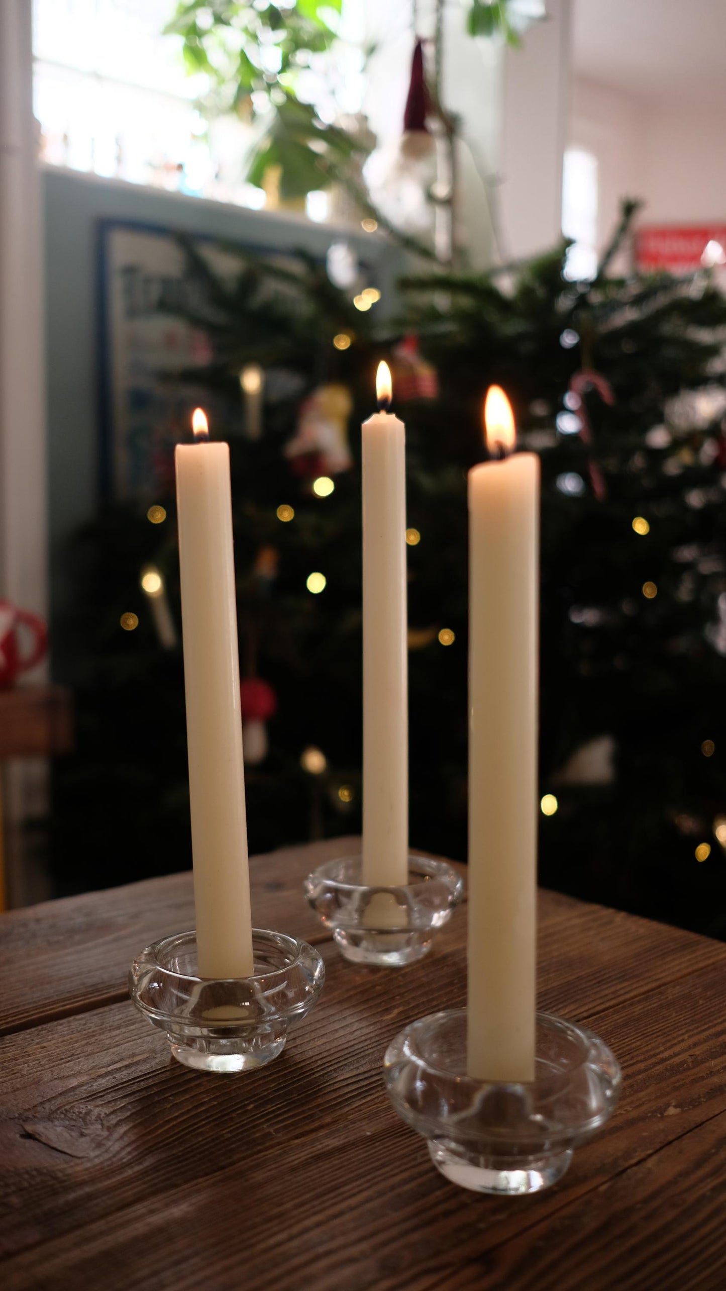 Lot de 3 bougeoirs ronds vintage