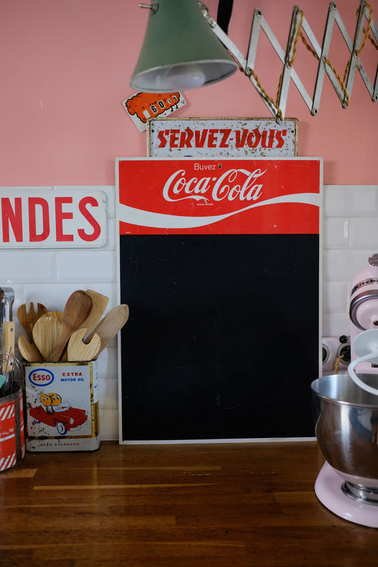 Ardoise publicitaire coca cola