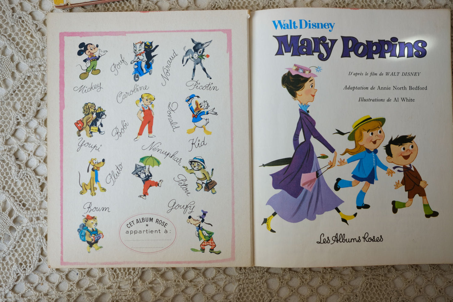 Livres Disney de la collection "les albums roses"