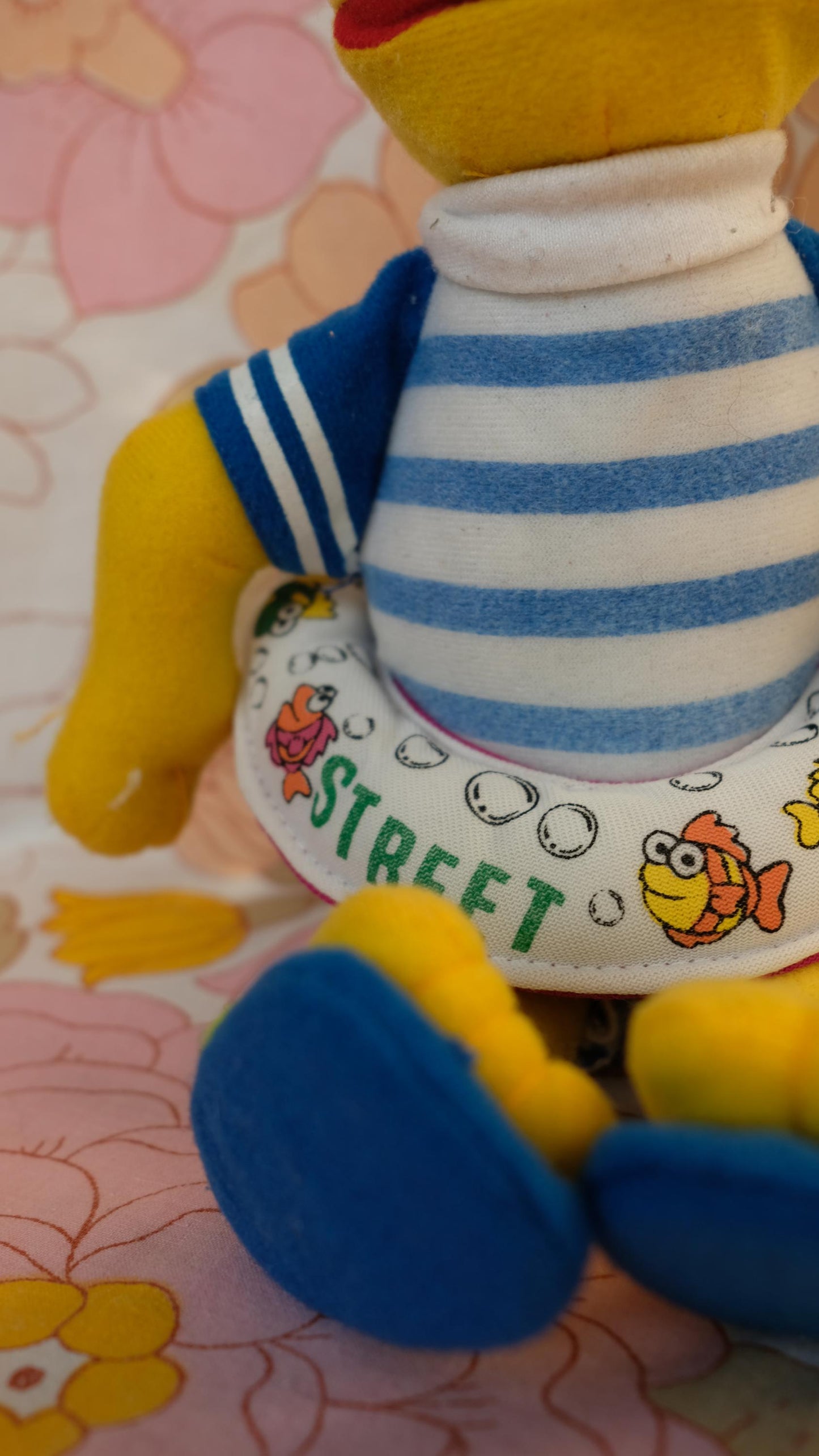 Peluche Bert de sésame street va à la plage