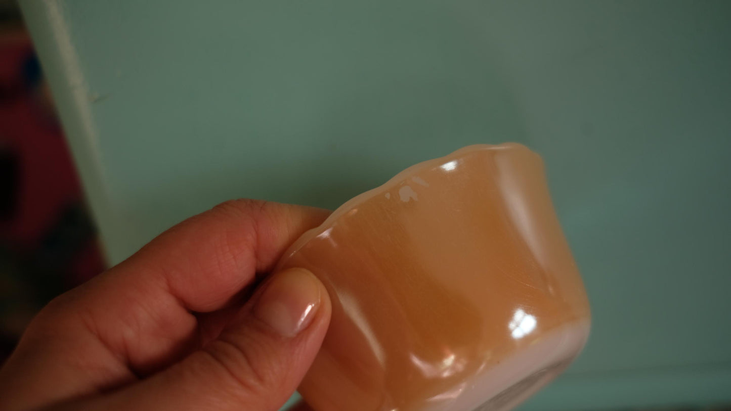 Lot de quatre ramequins fire king made in usa modèle peach glass