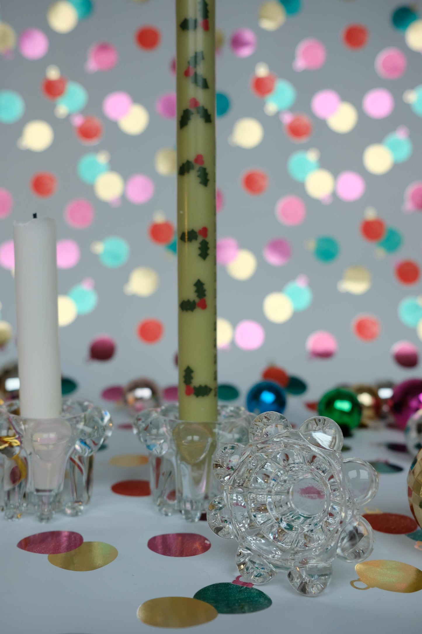 Bougeoirs en verre petits flans