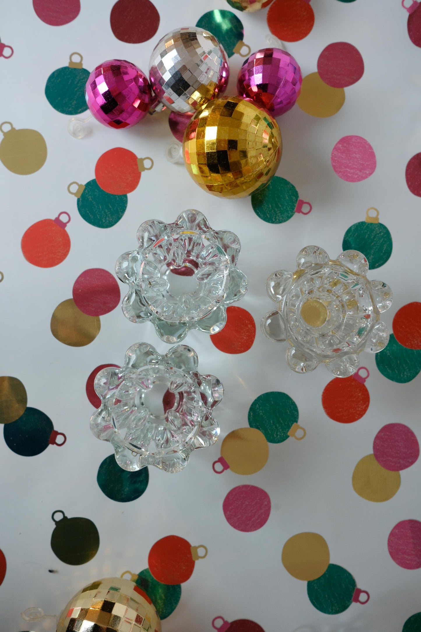 Bougeoirs en verre petits flans