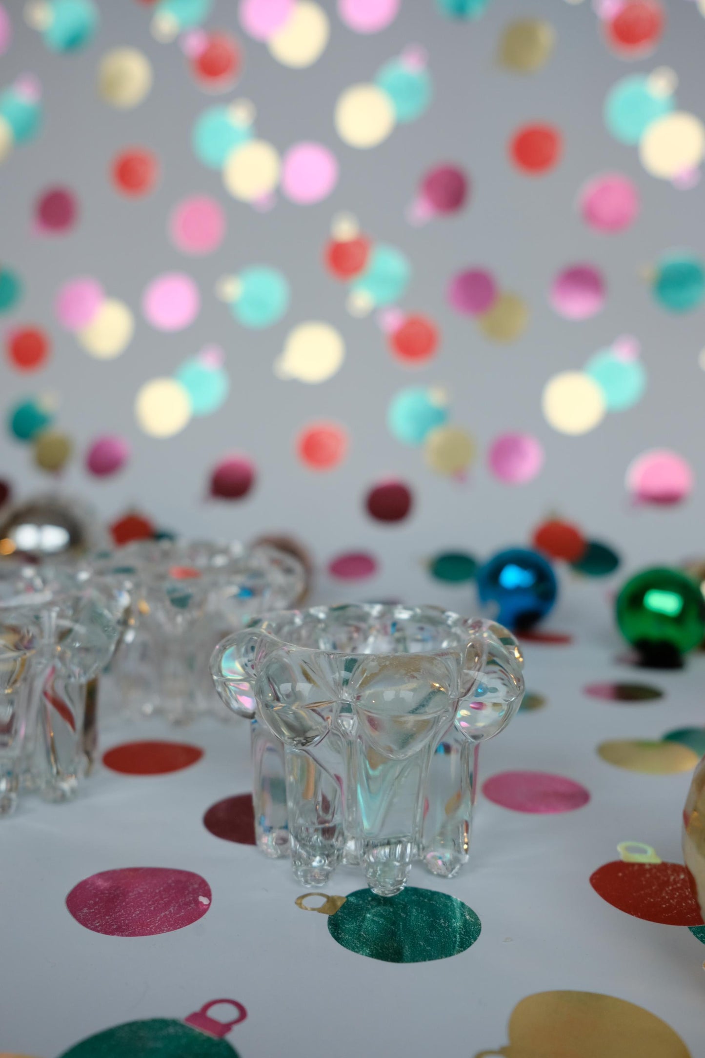 Bougeoirs en verre petits flans