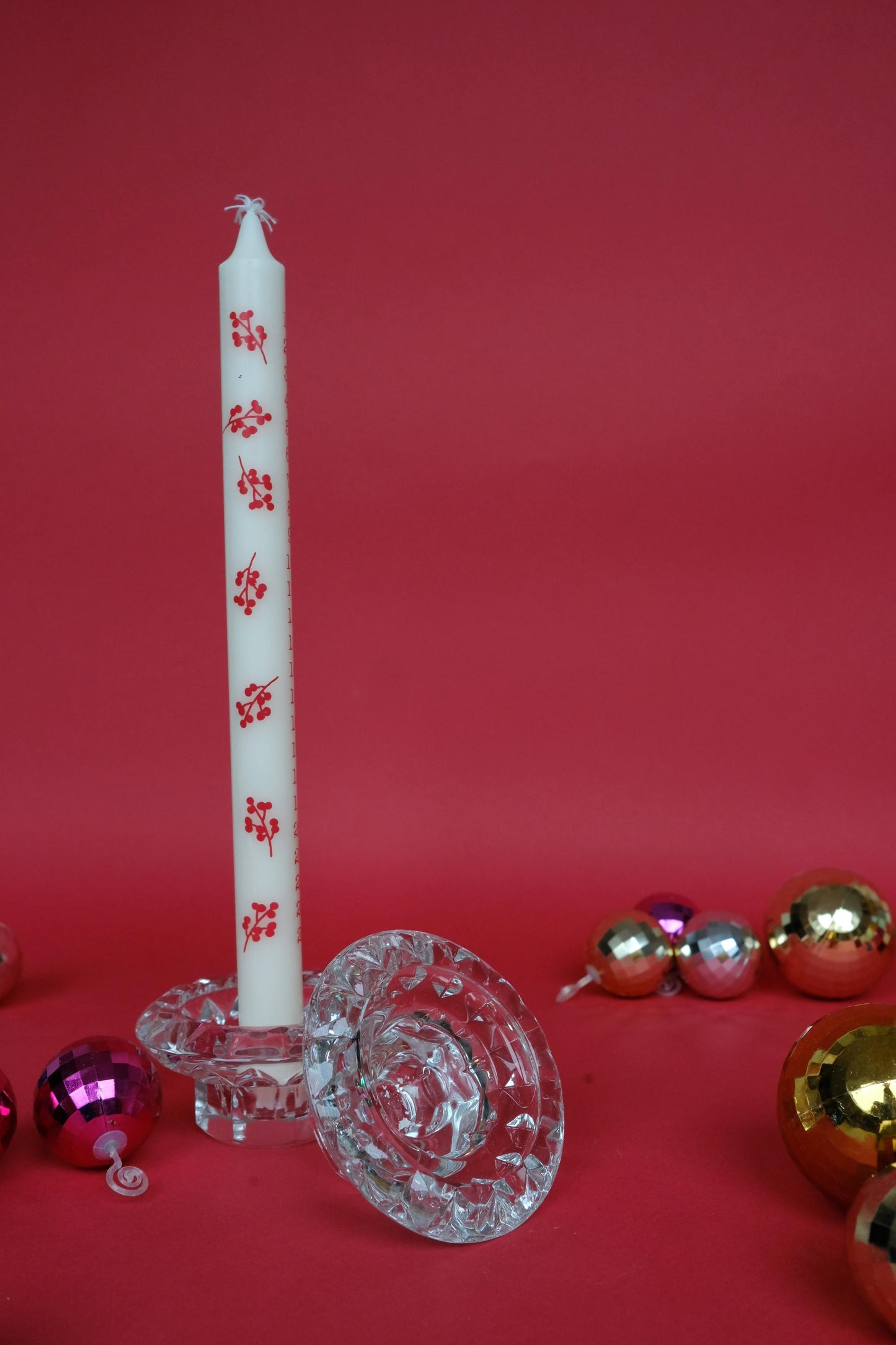 Bougeoirs en verre à facettes