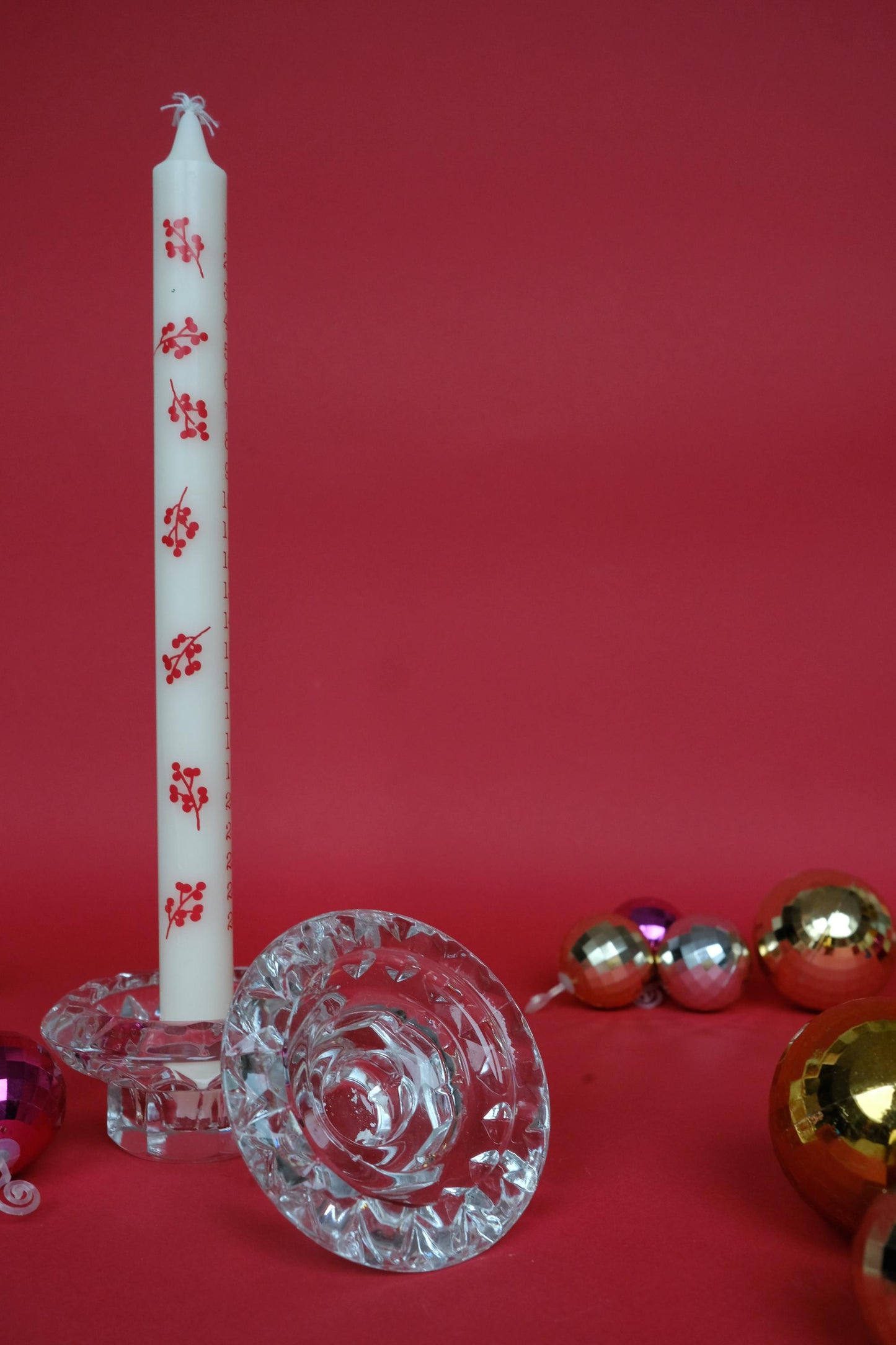 Bougeoirs en verre à facettes