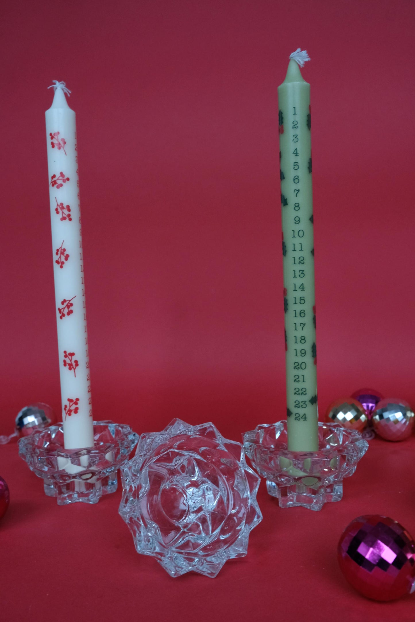 Bougeoirs en verre en forme d'étoile