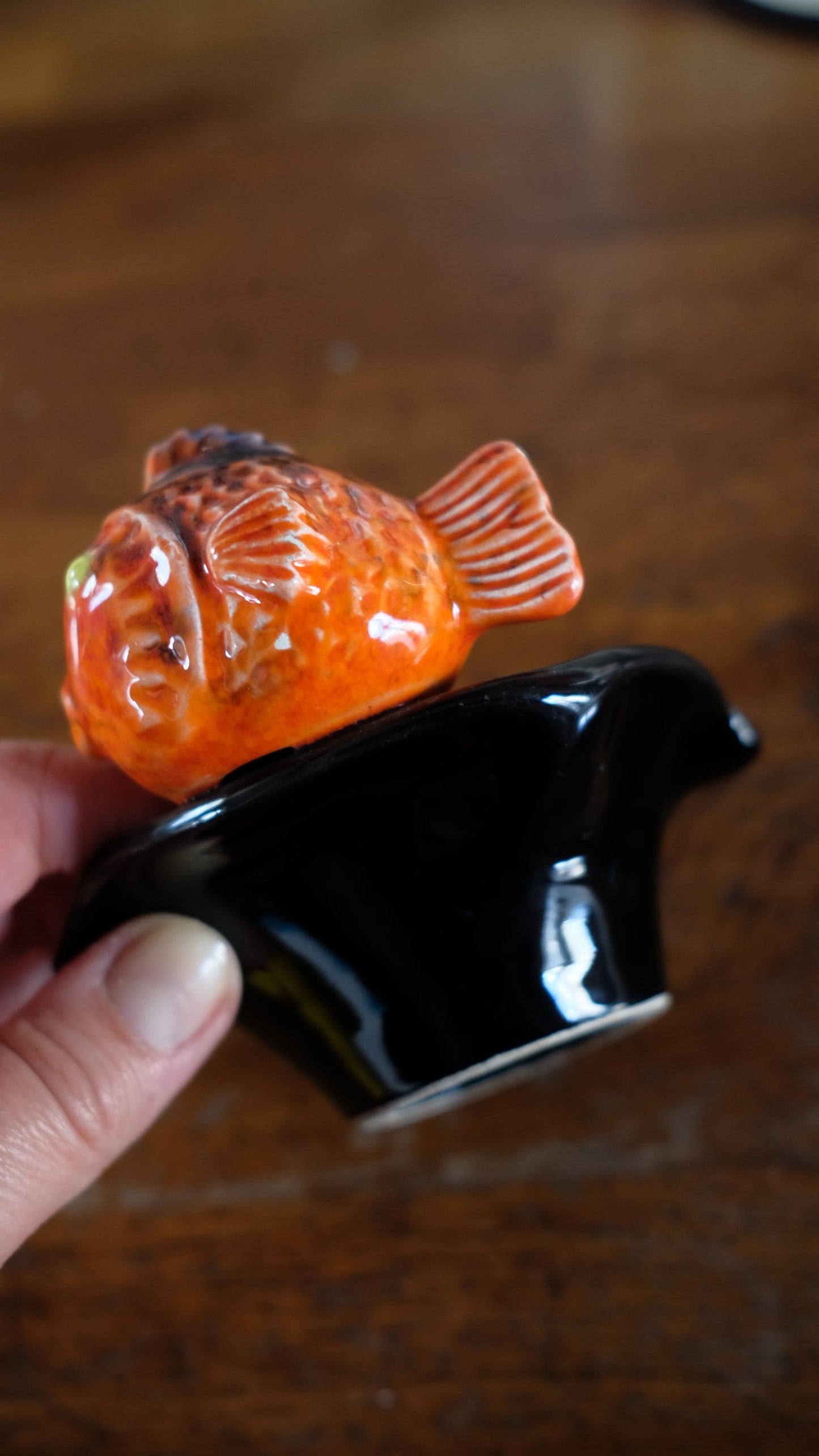 Cendrier poisson vintage en céramique style Vallauris