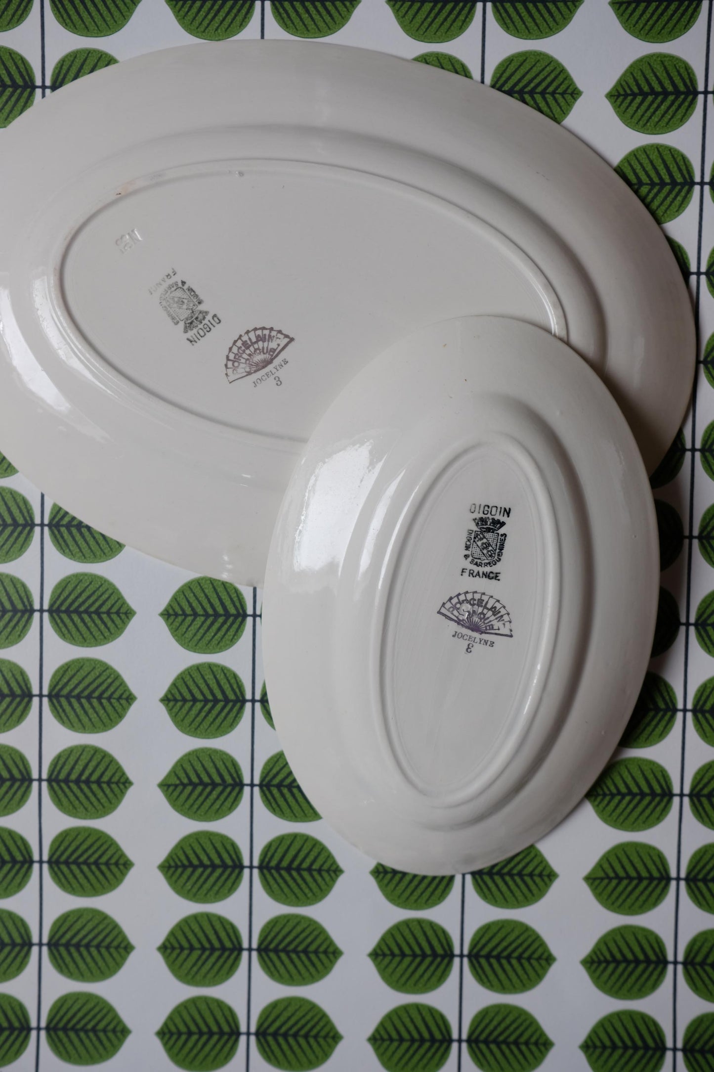 Plats ovales Digoin Sarreguemines modèle Jocelyn
