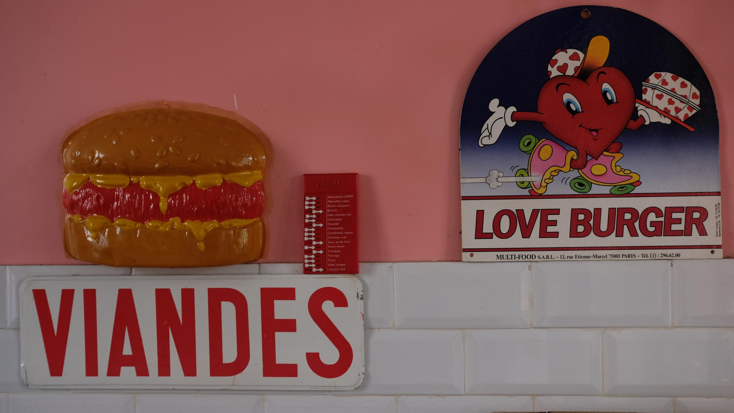 Panneau publicitaire en carton Love burger