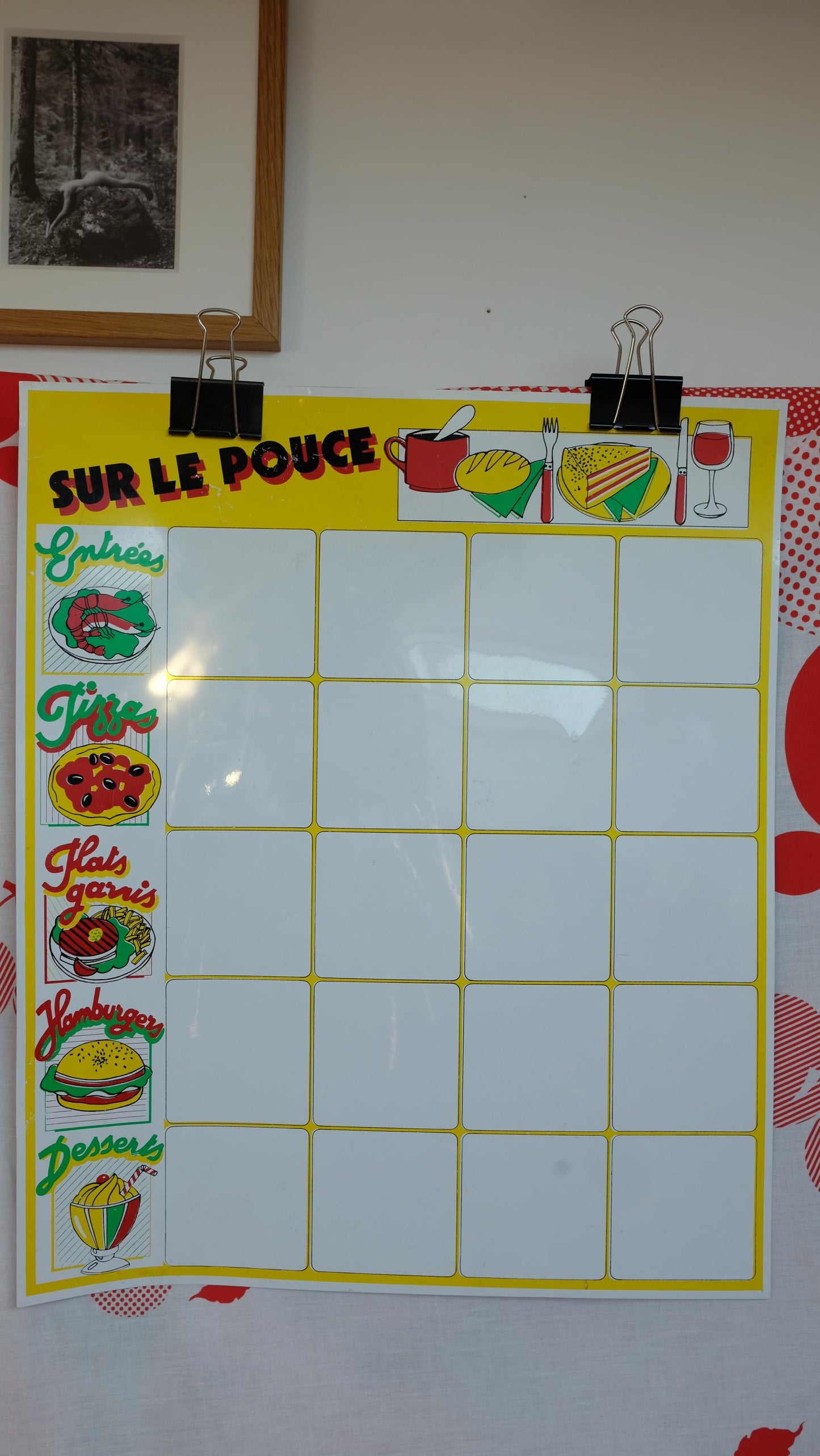 Panneau de menu de sandwicherie