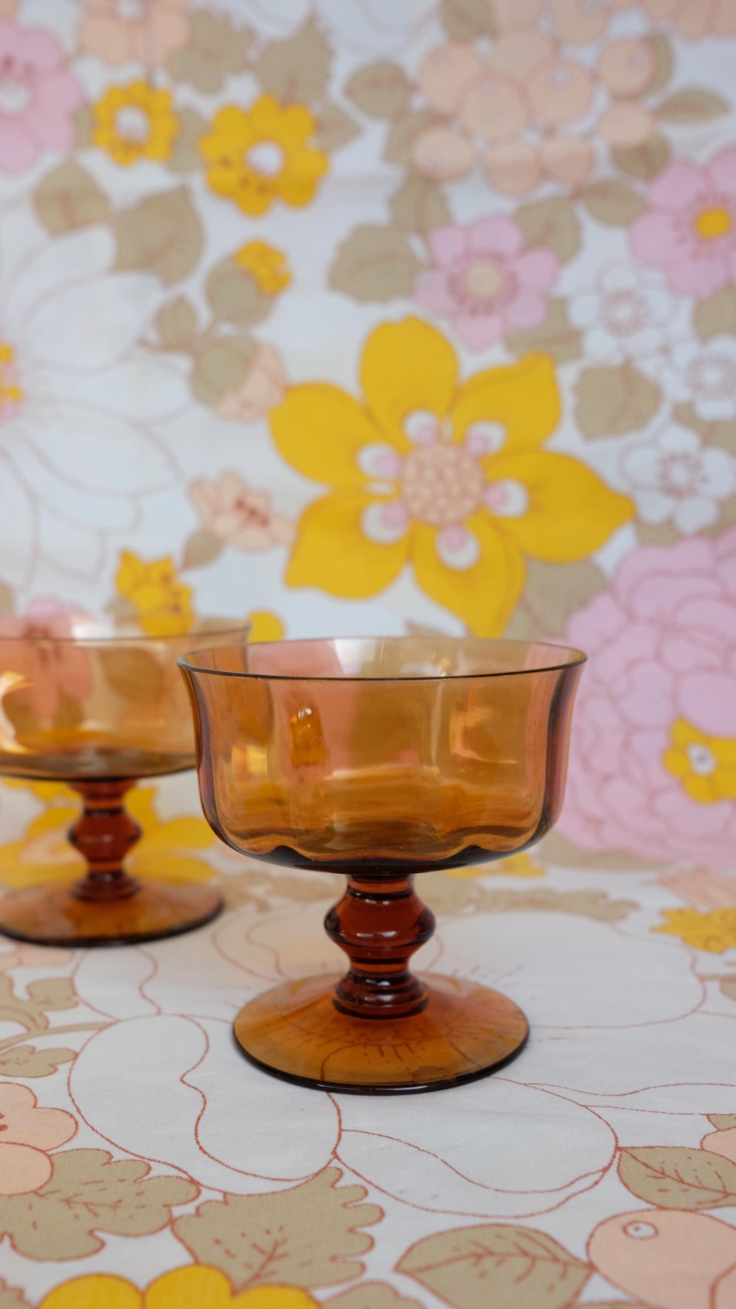 Verres à pied ambrés