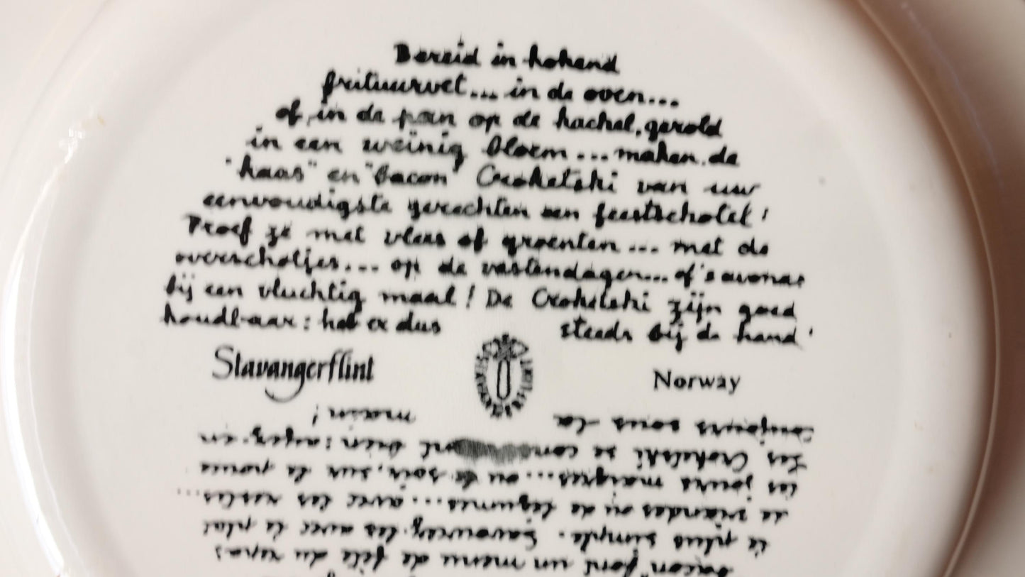 Assiette décorative Stavangerflint made in Norway, années 60