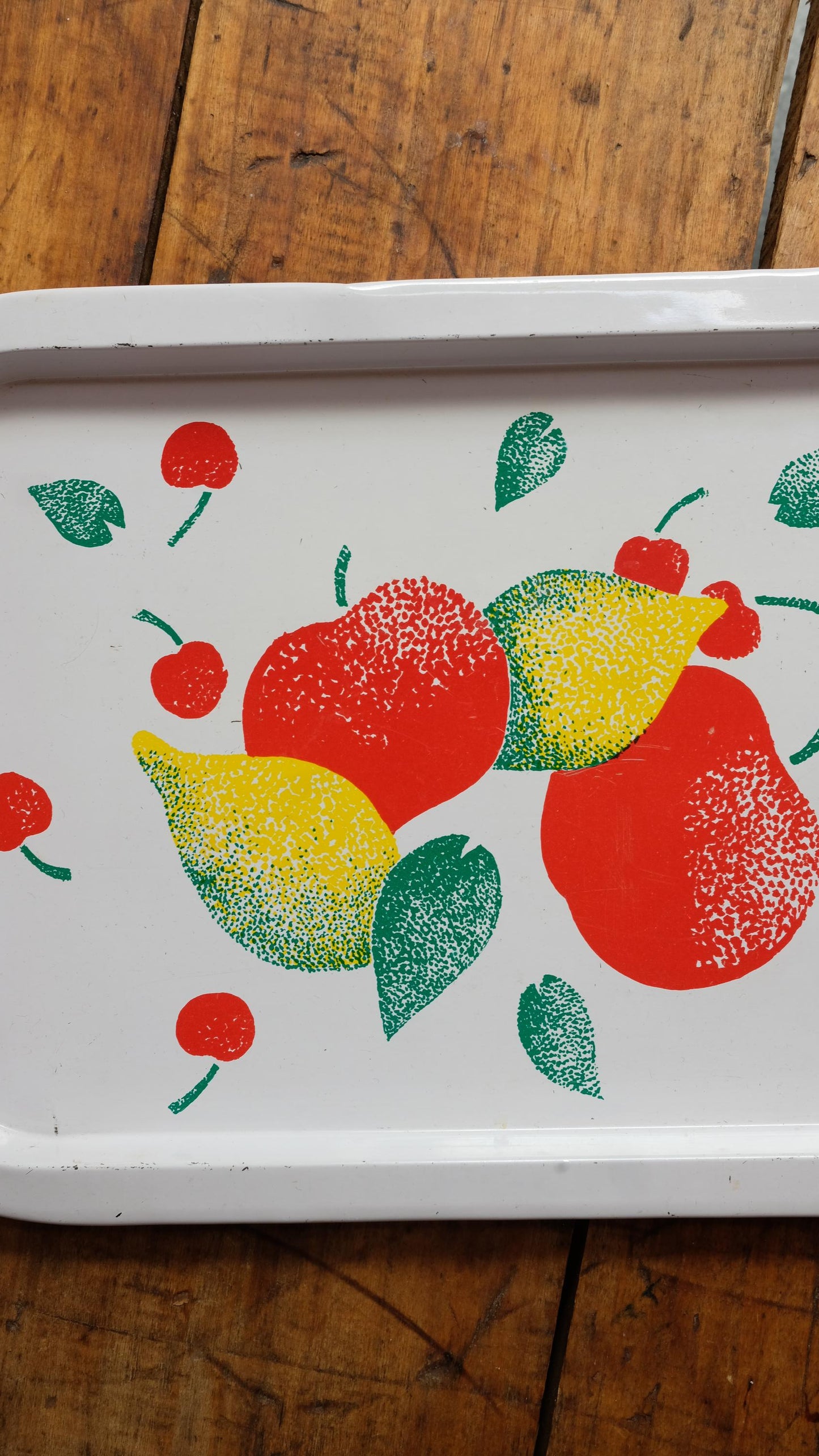 Plateau en métal, motif fruit, Francoise Saget