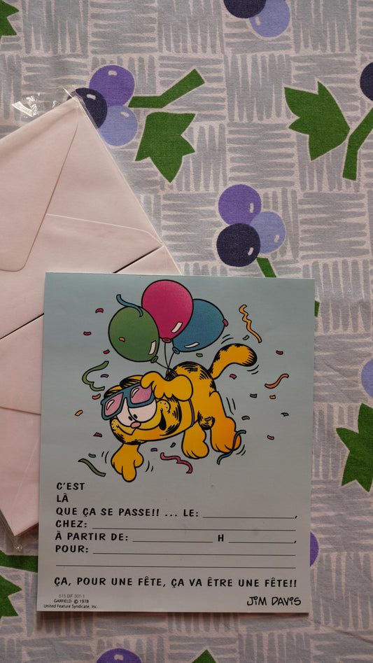 Carnet d'invitation Garfield vintage