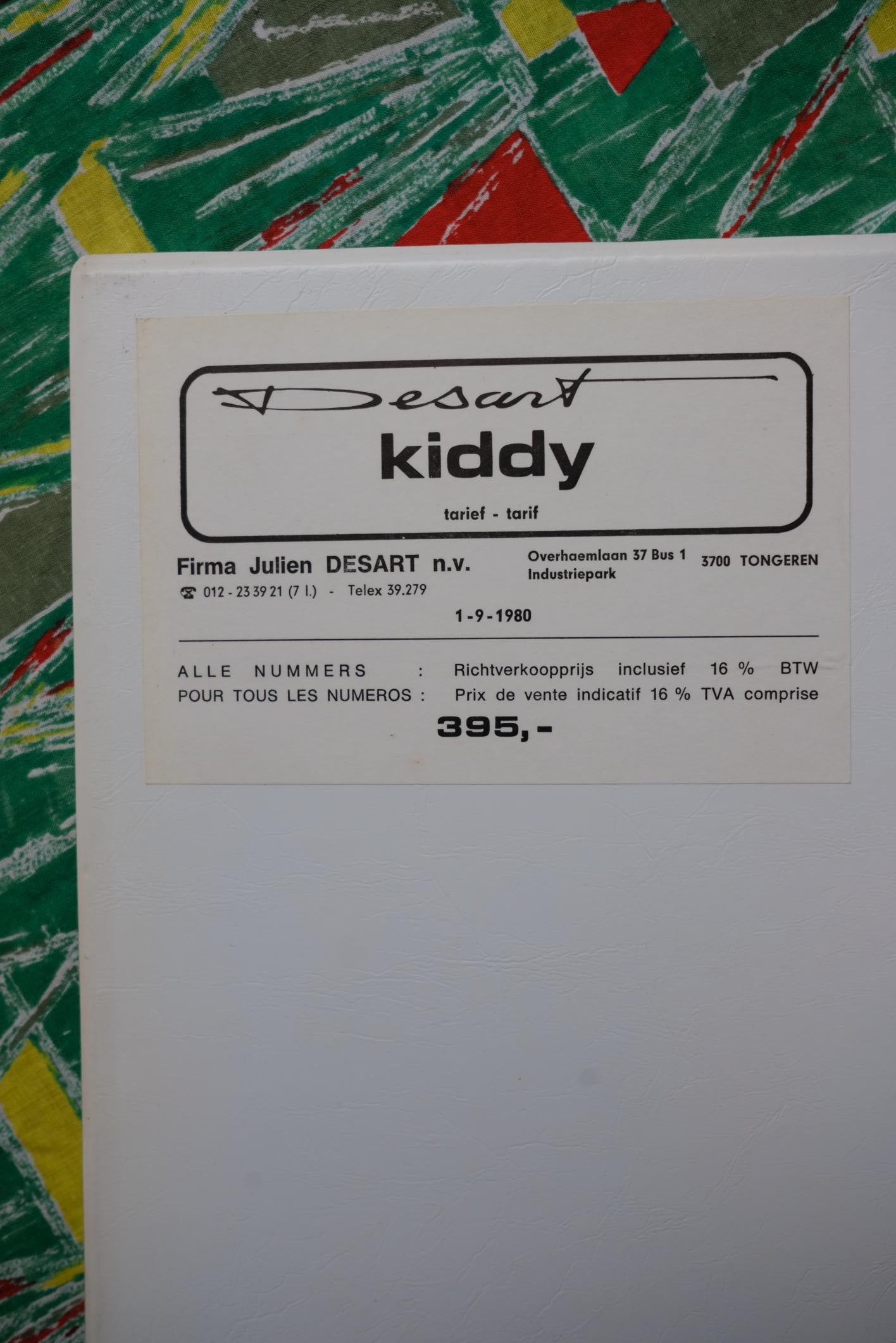 Catalogue de papier peint kiddy de 1980