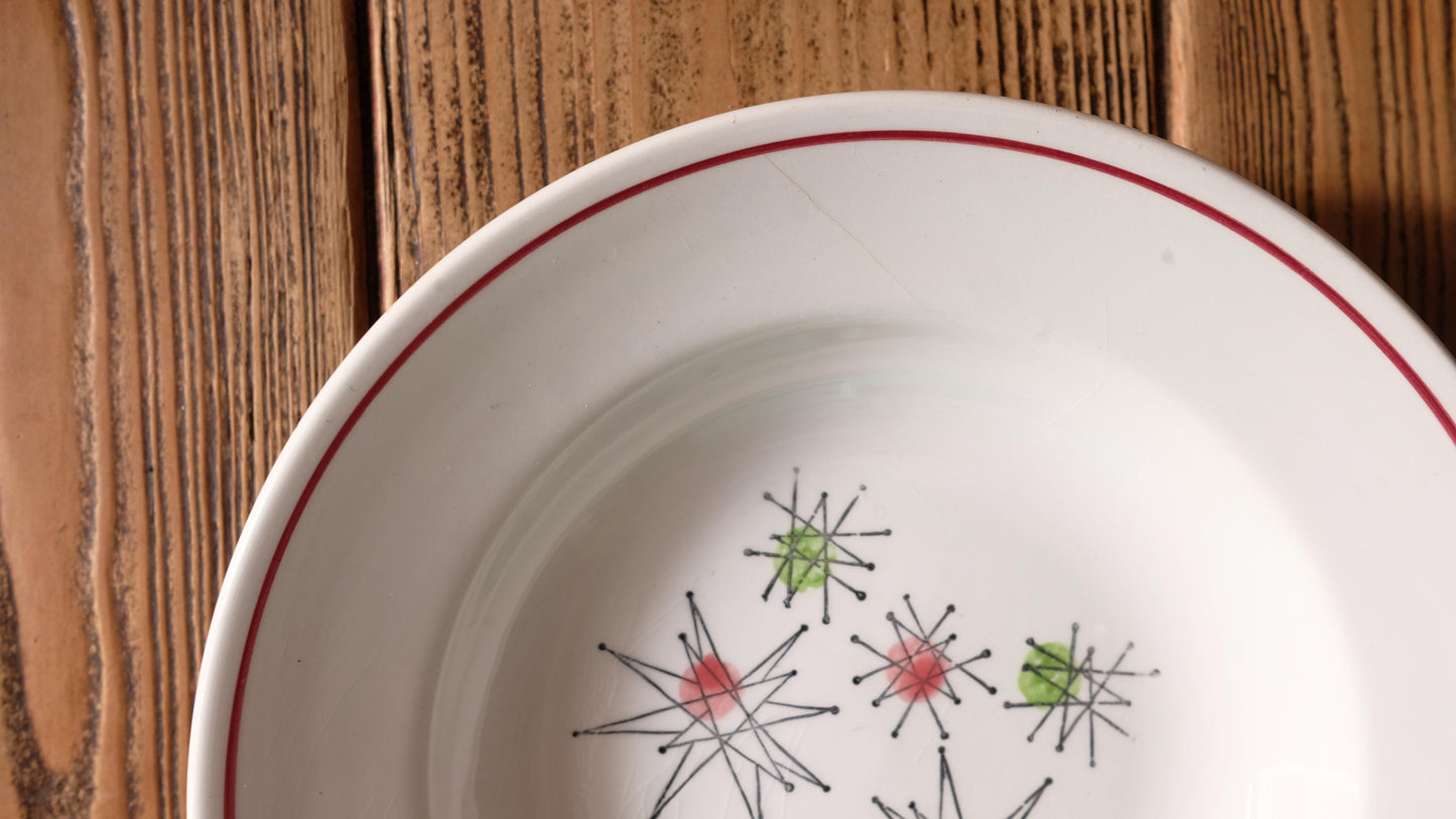 Lot de trois assiettes creuses vintage Gien Marie Claude, style Starbust