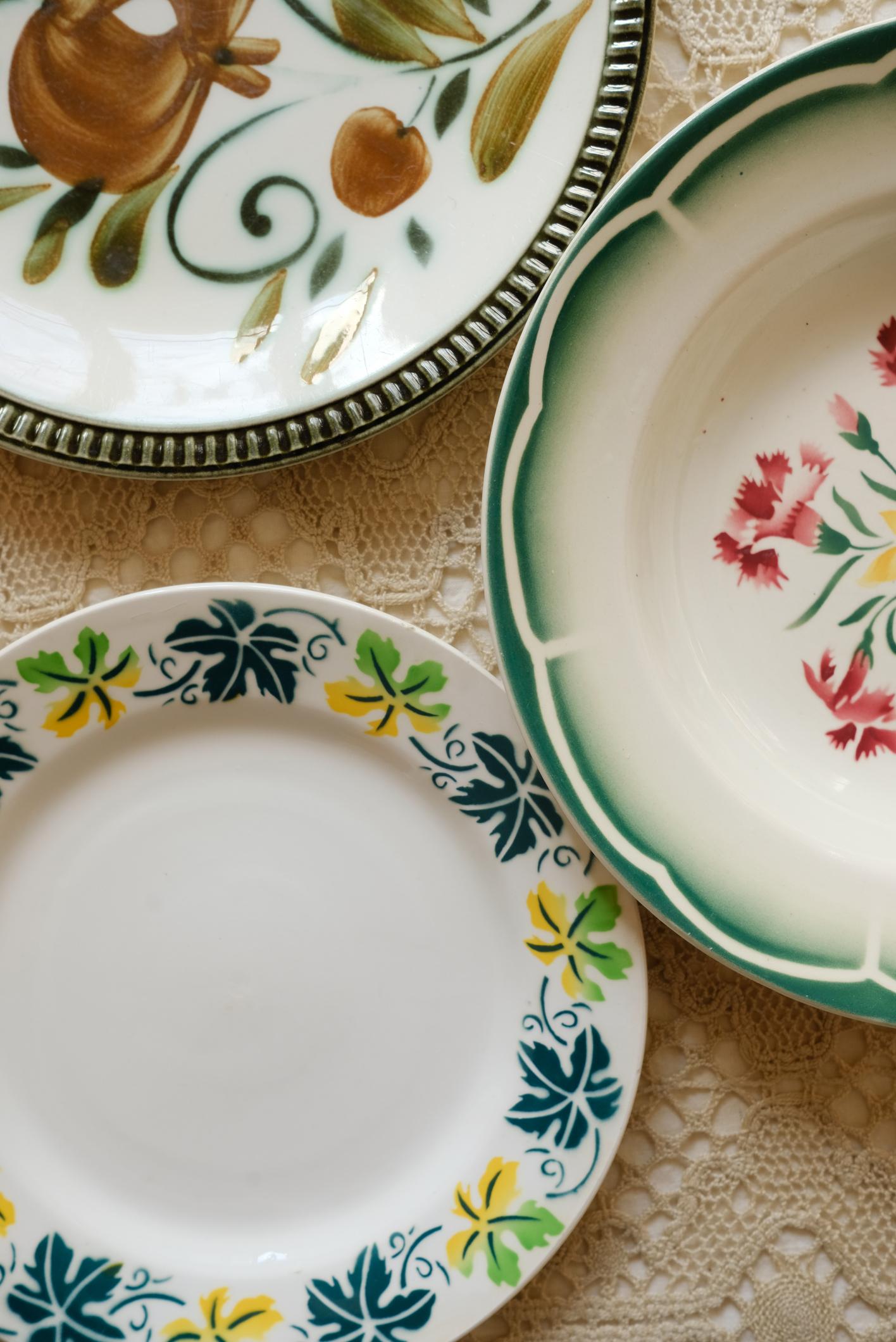 Sélection d'assiettes vertes