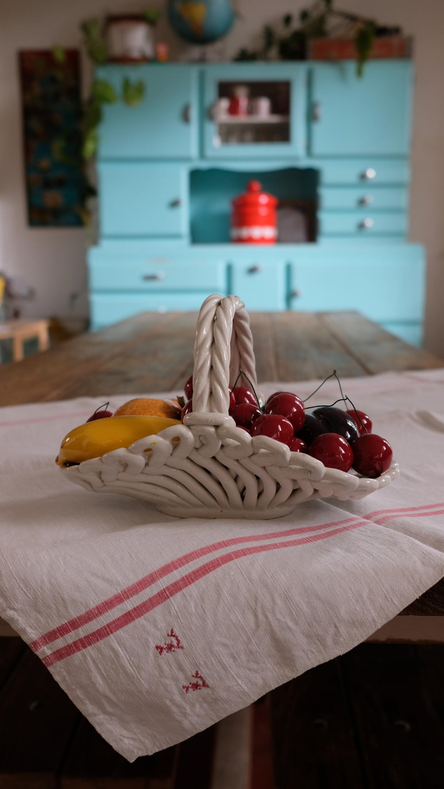 Corbeille de fruits en céramique