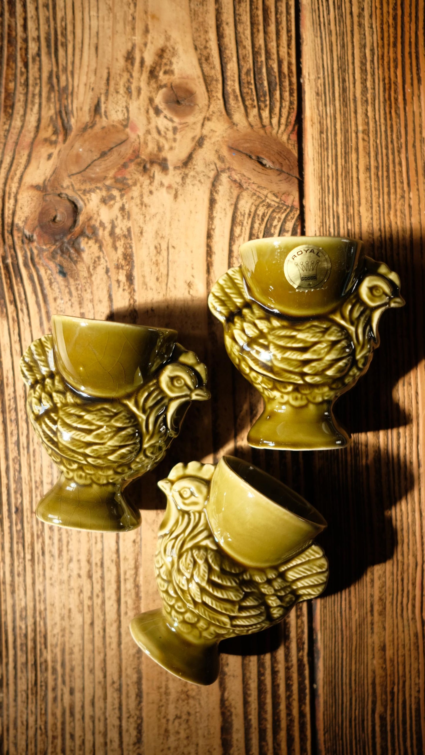 Lot de six coquetiers cocottes en céramique Royal