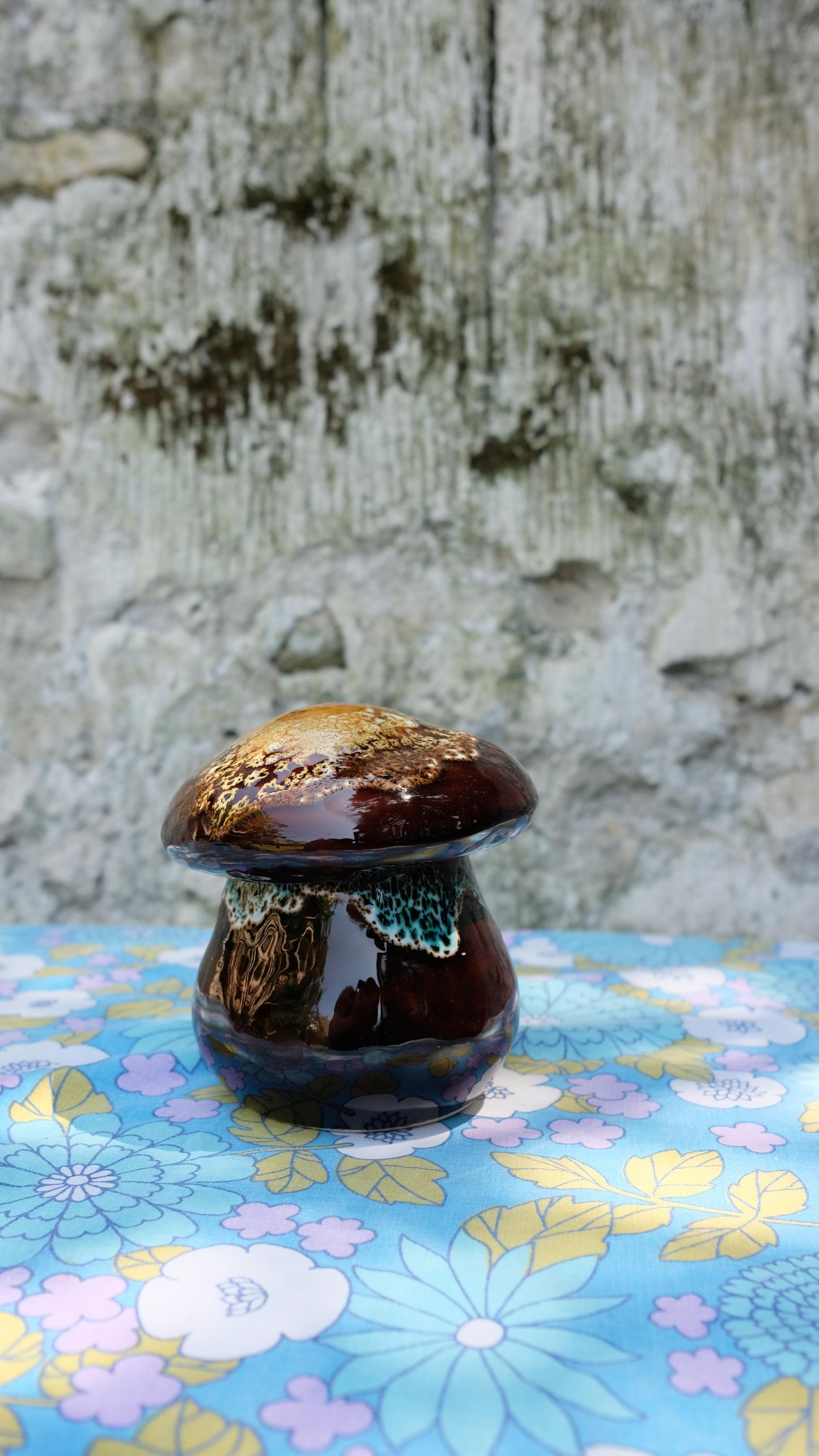 Boîte champignon en céramique style Vallauris
