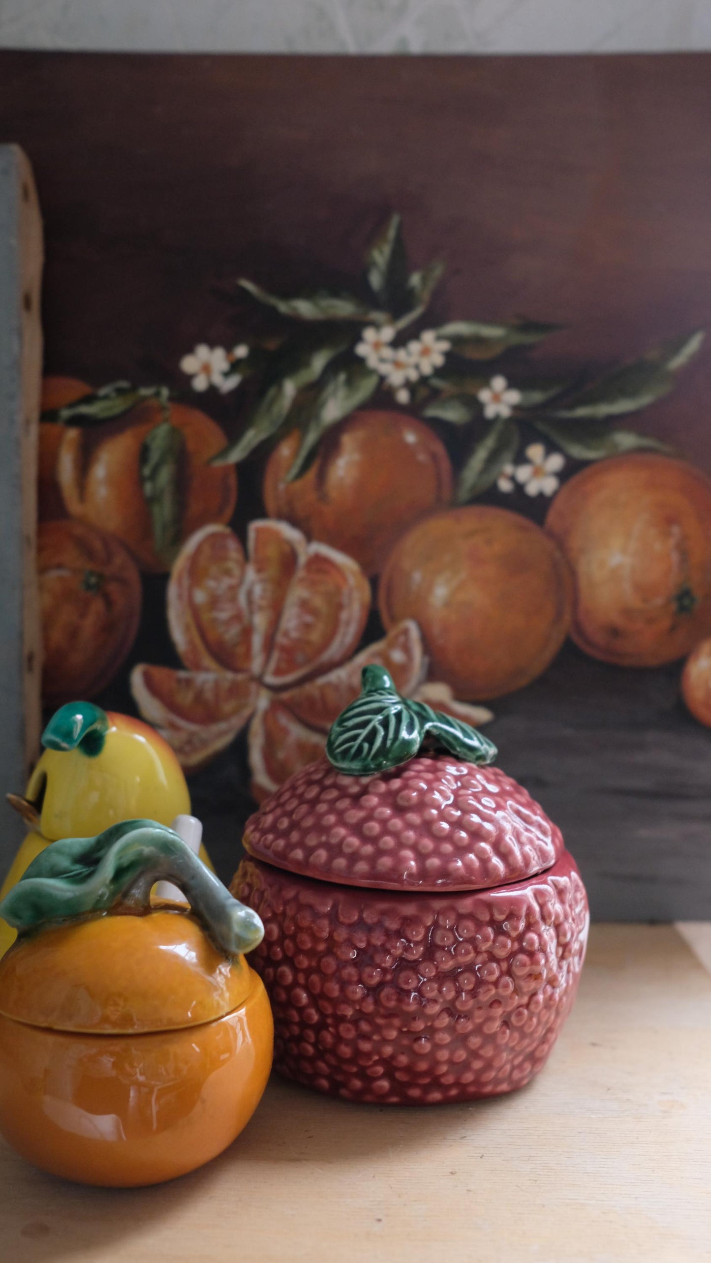 Moutardier/confiturier barbotine fruit vintage