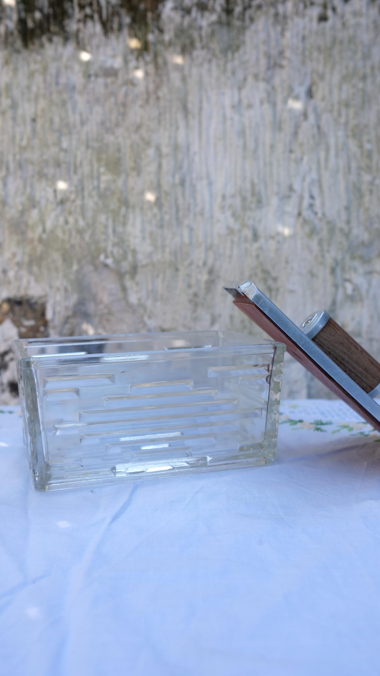 Beurrier en verre et alu