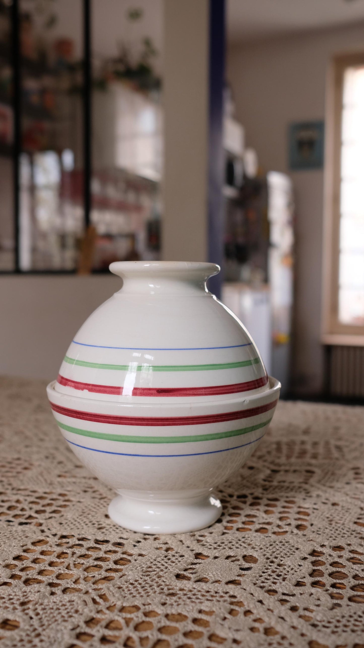Paire de bols vintage en faïence vintage style rustique