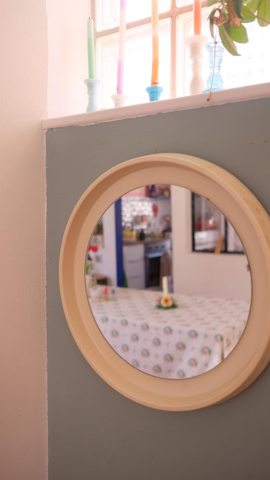 Miroir rond vintage, style space age