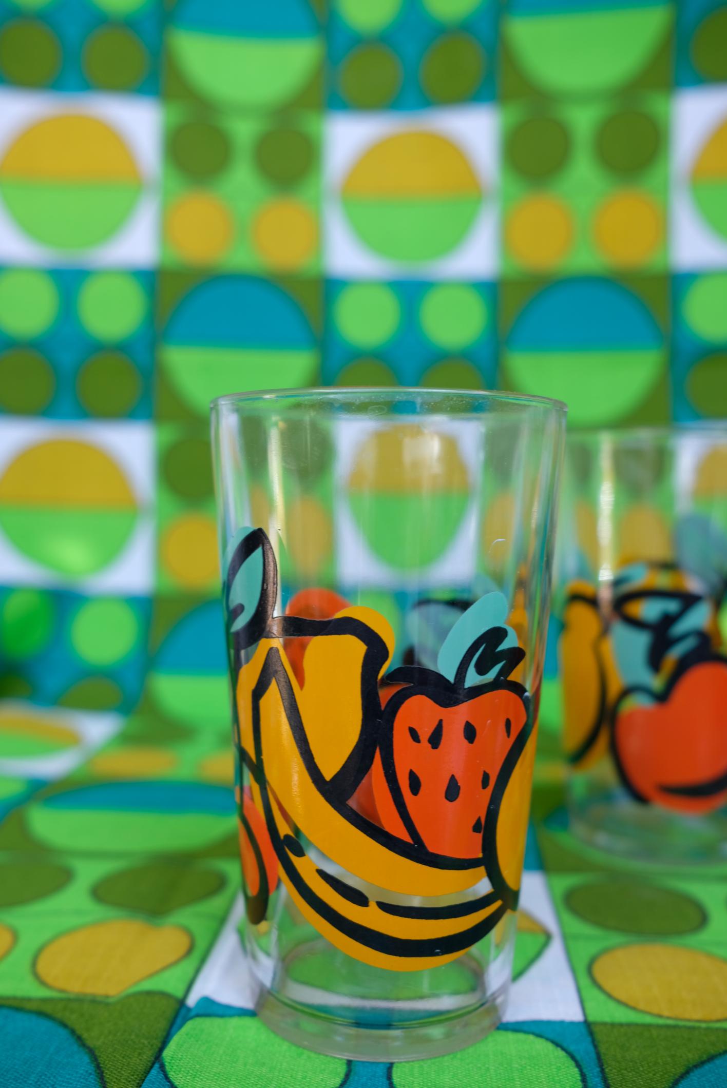 Service à orangeade motif fruits