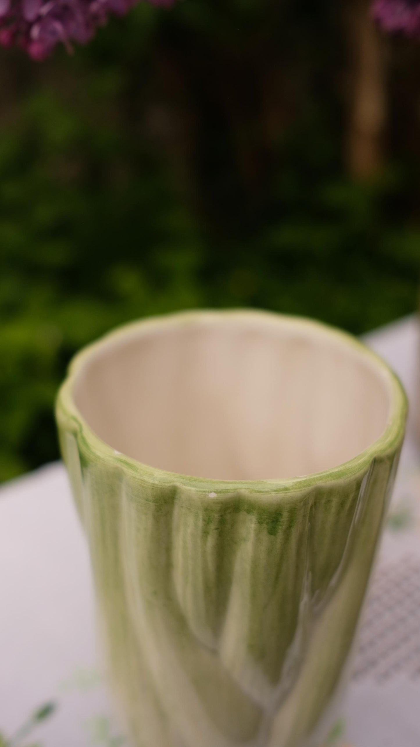 Vase en barbotine vintage en forme de fenouil nove Italy