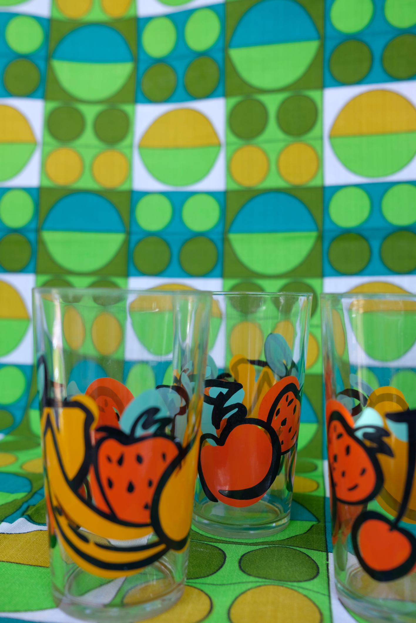 Service à orangeade motif fruits