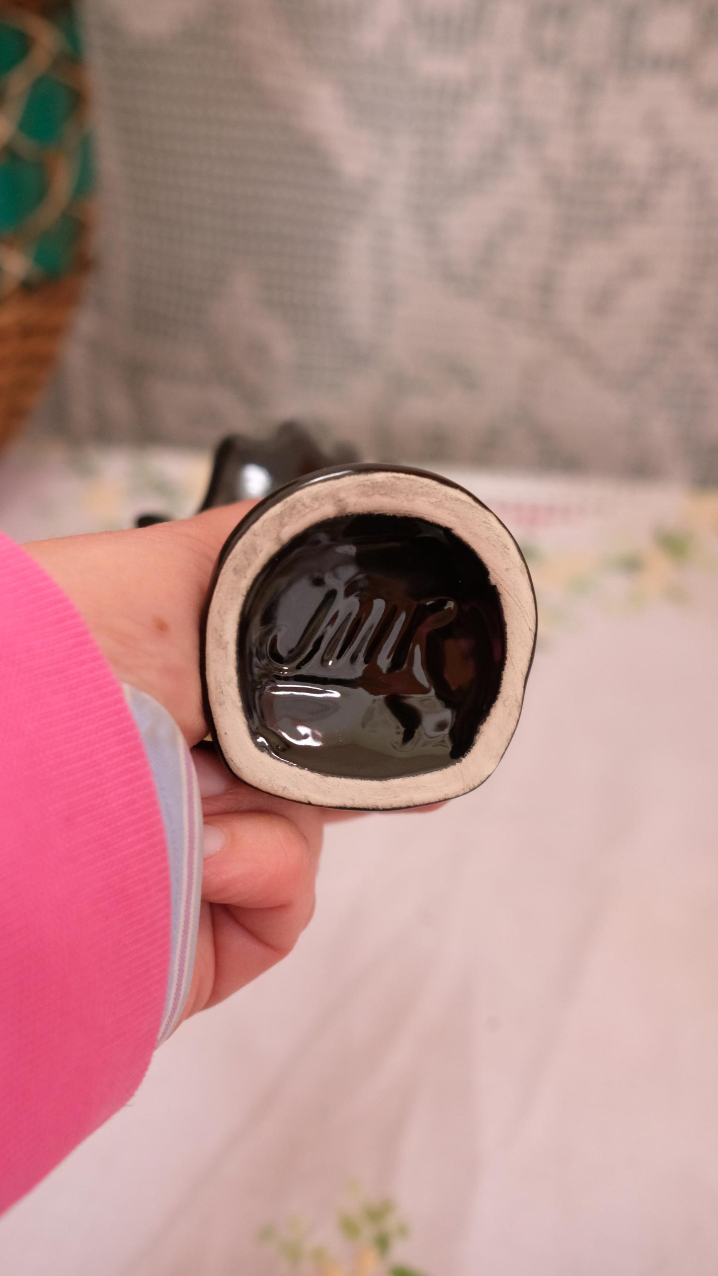 Baguier soliflore noir JMR vintage