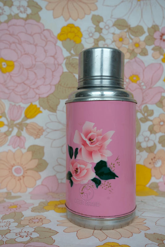 Thermos chinois en métal émaillé