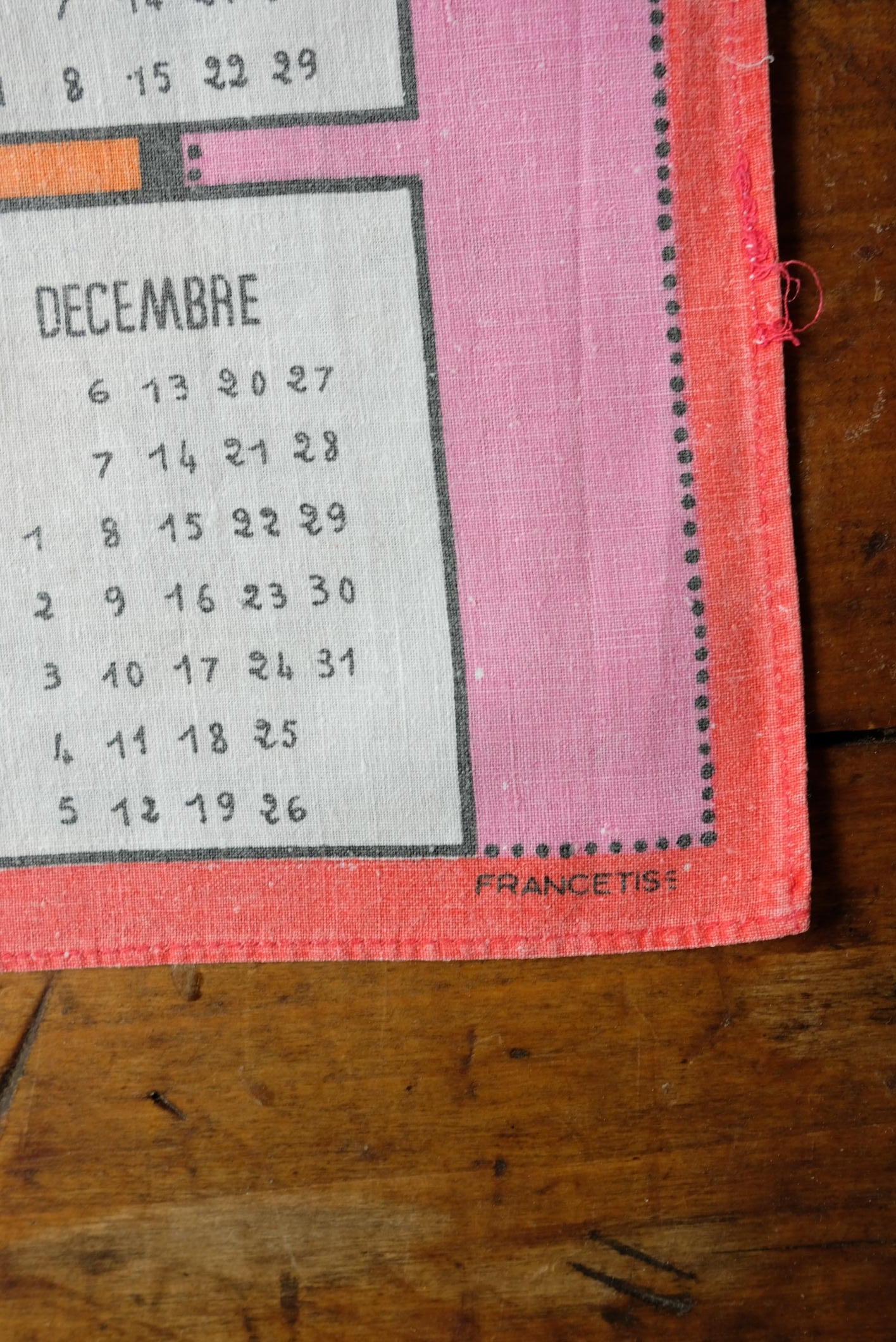 Sélection de torchons calendrier