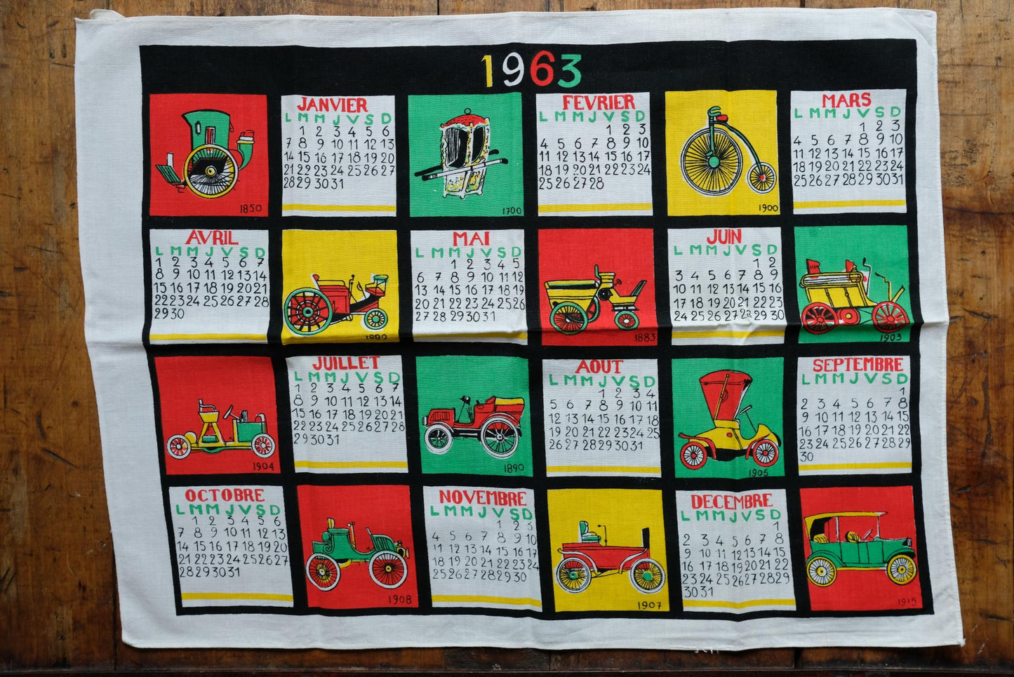 Sélection de torchons calendrier