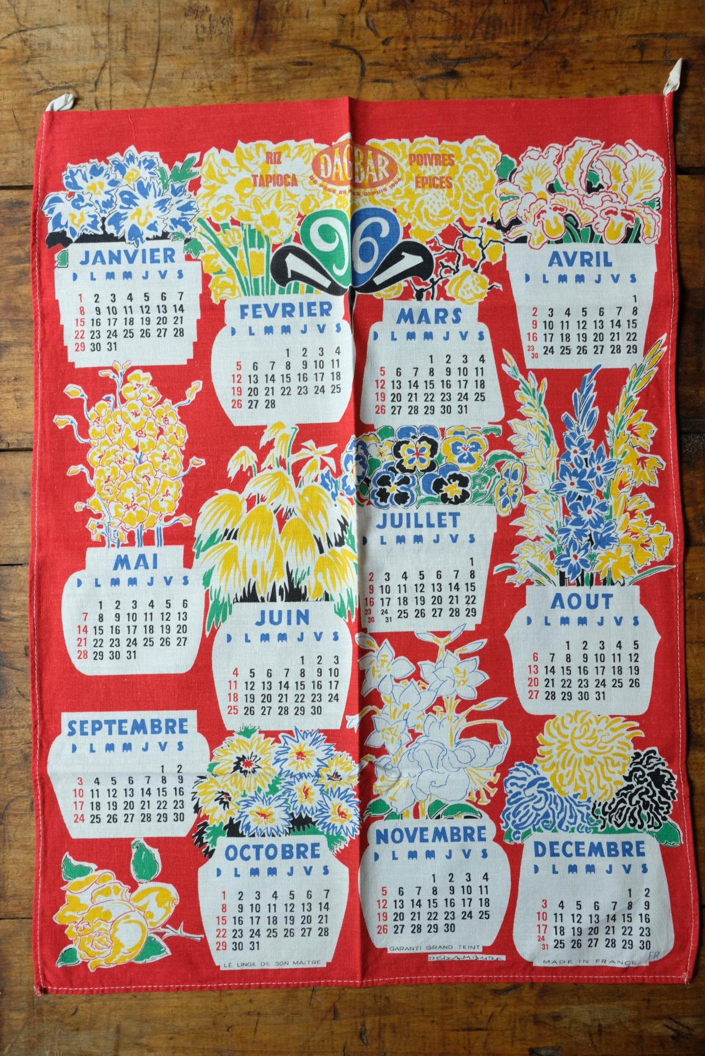 Sélection de torchons calendrier