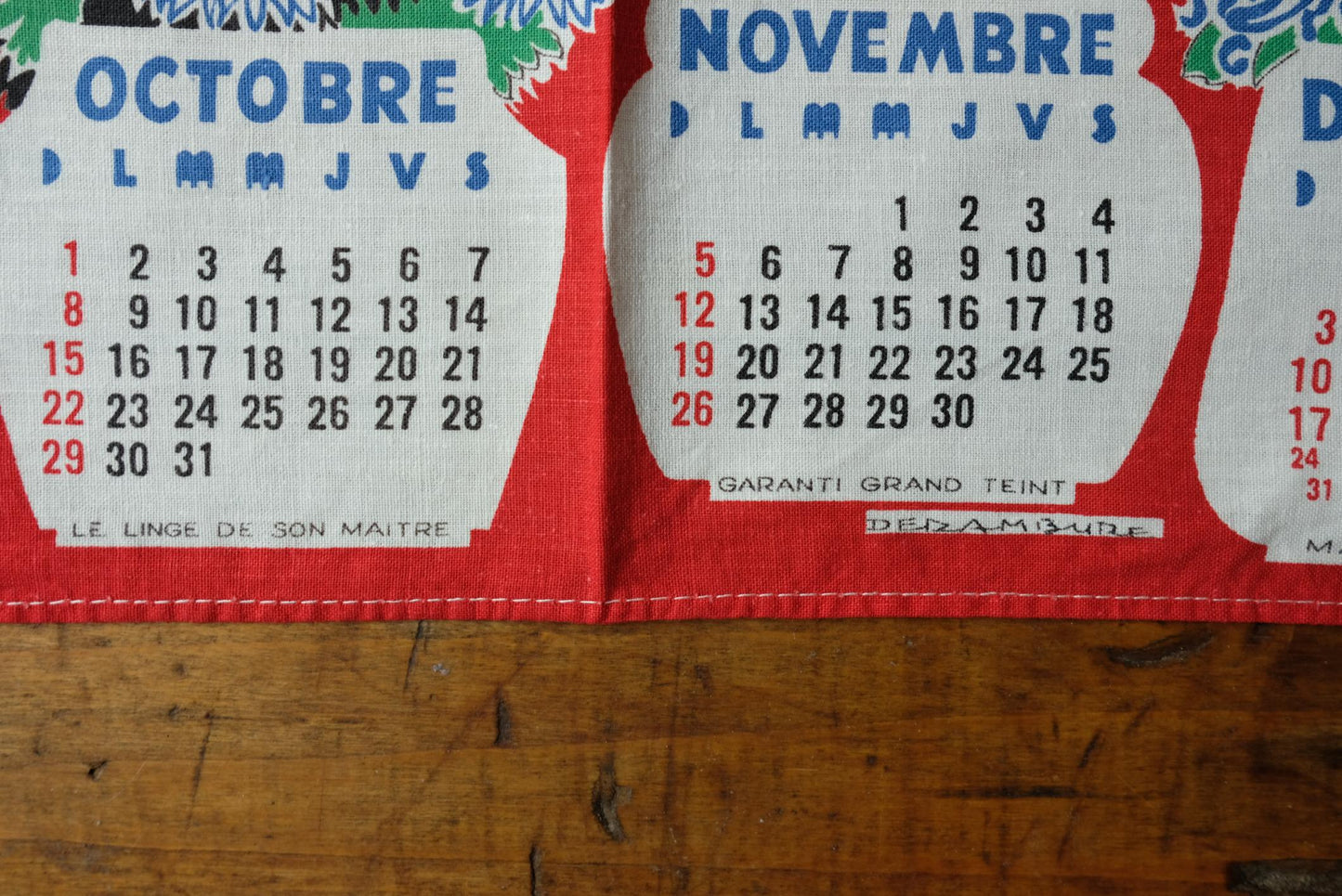 Sélection de torchons calendrier