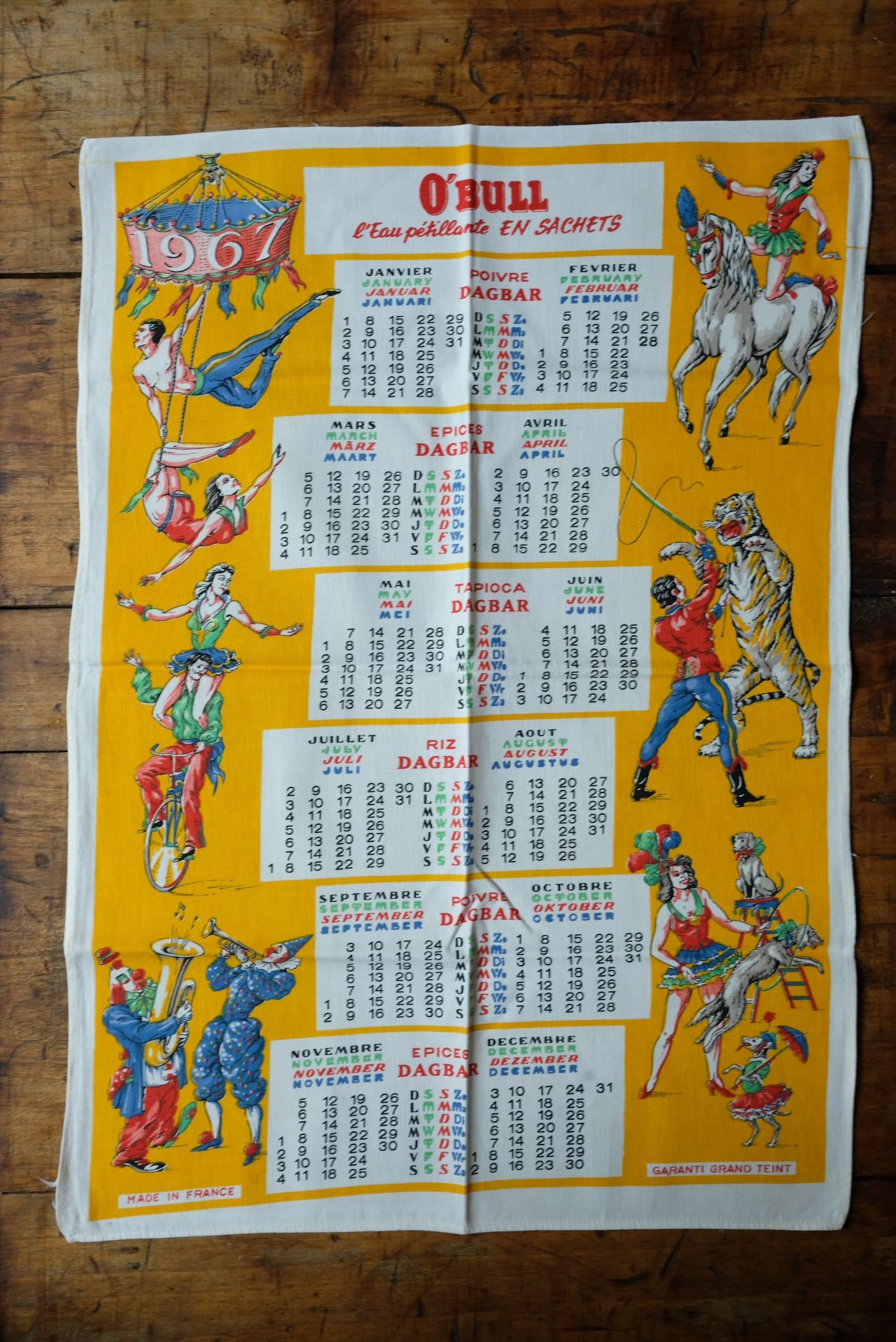 Sélection de torchons calendrier