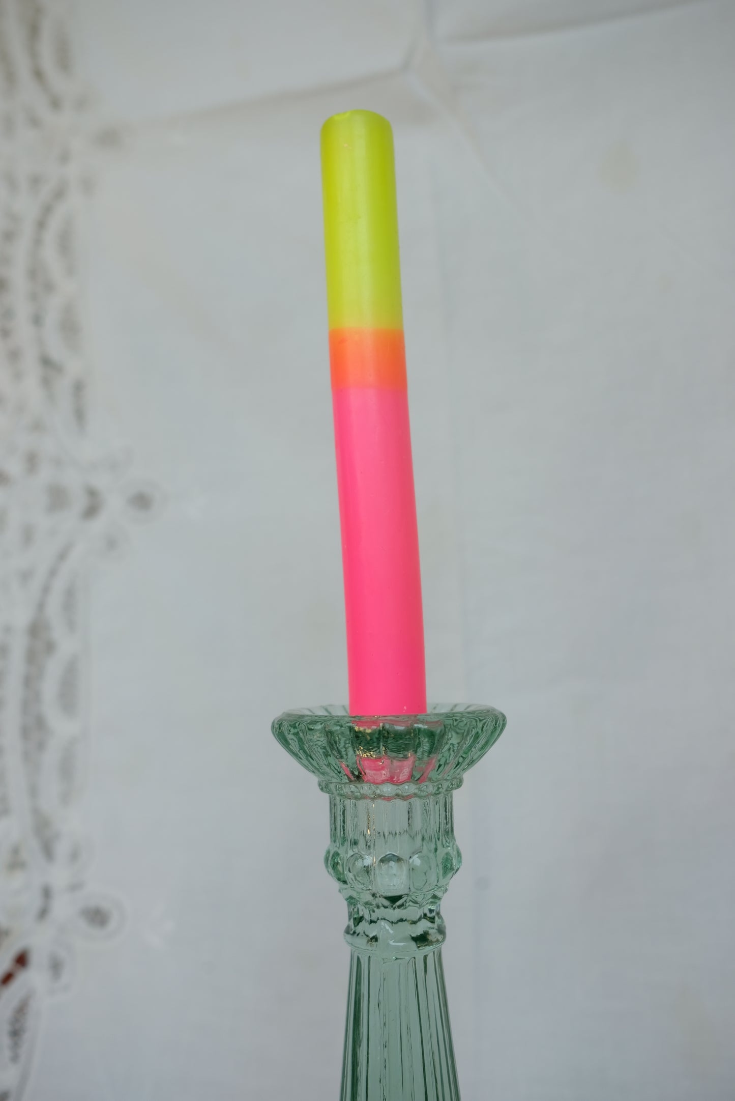 Bougeoirs en verre style portieux