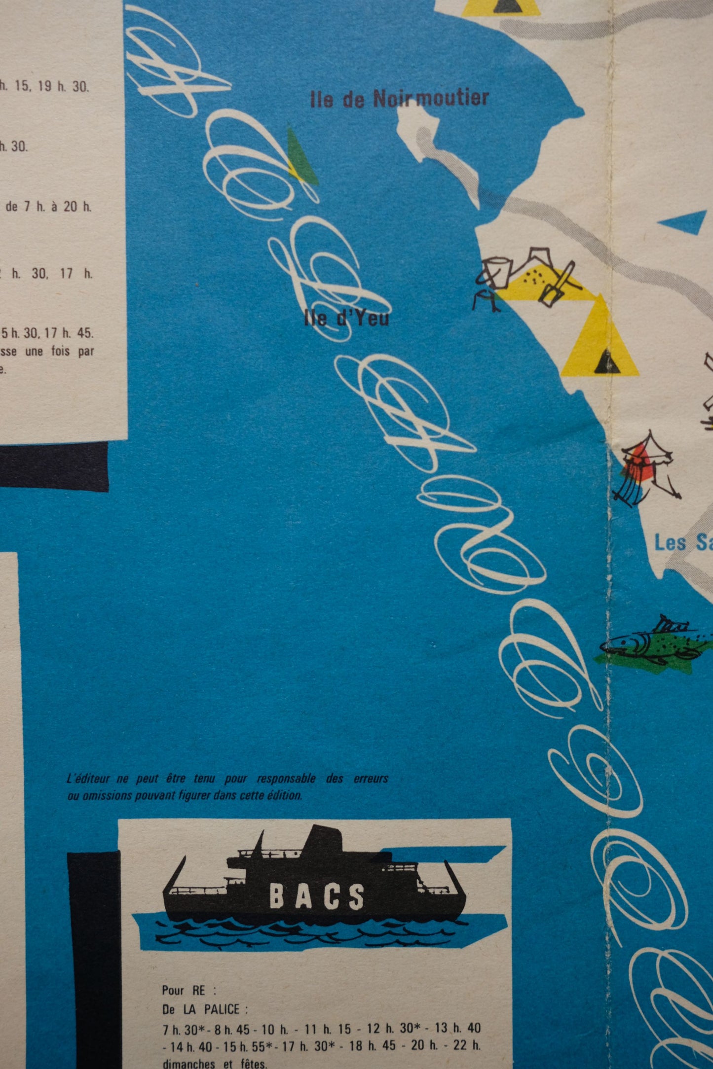 Carte touristique publicitaire des magasins J de 1961