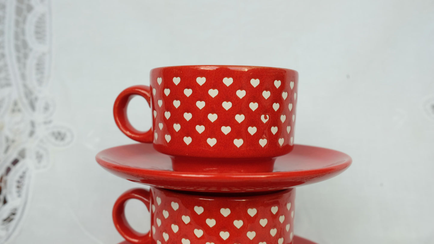 Tasses Waechtersbach motif petits coeurs