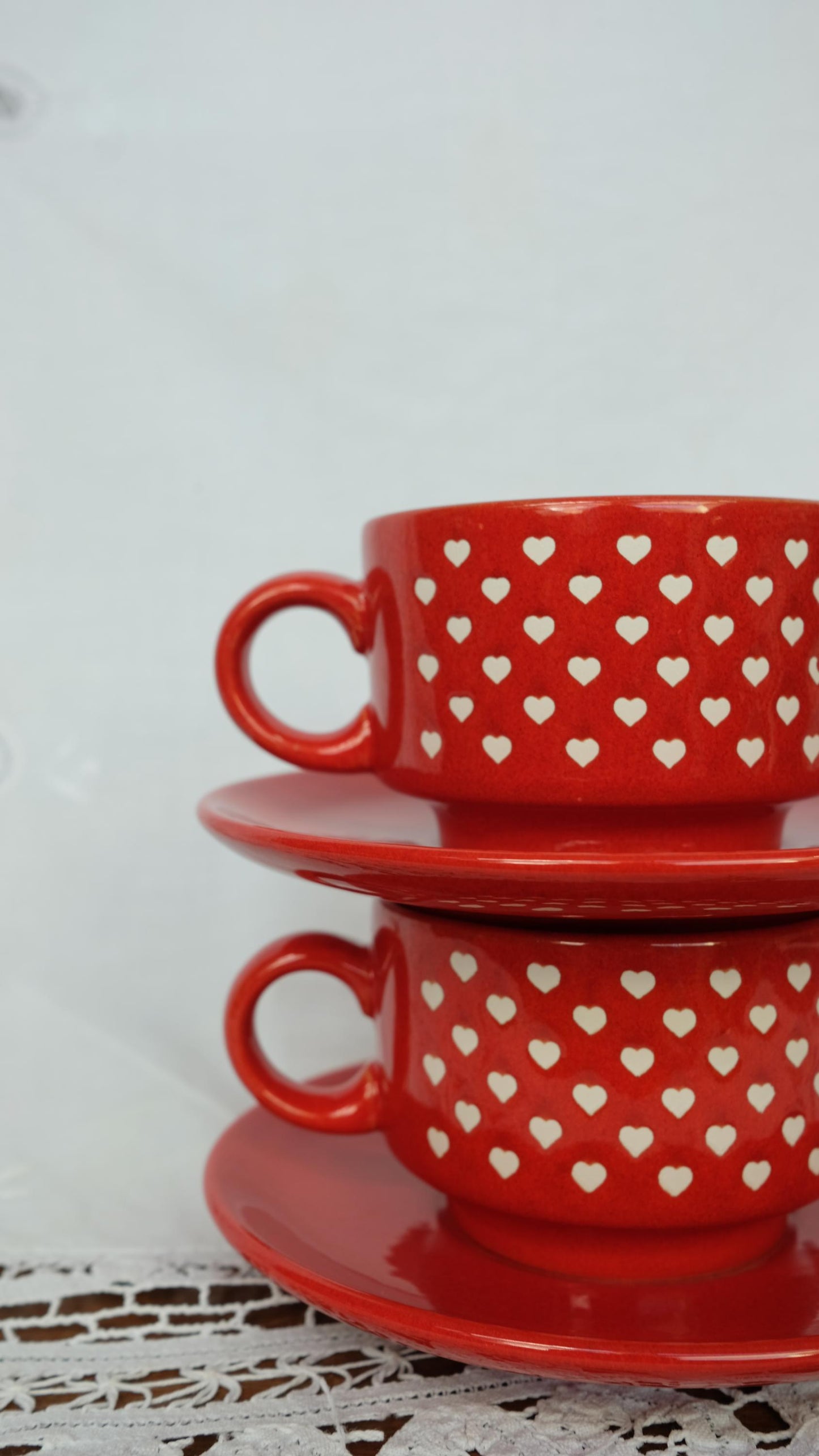 Tasses Waechtersbach motif petits coeurs