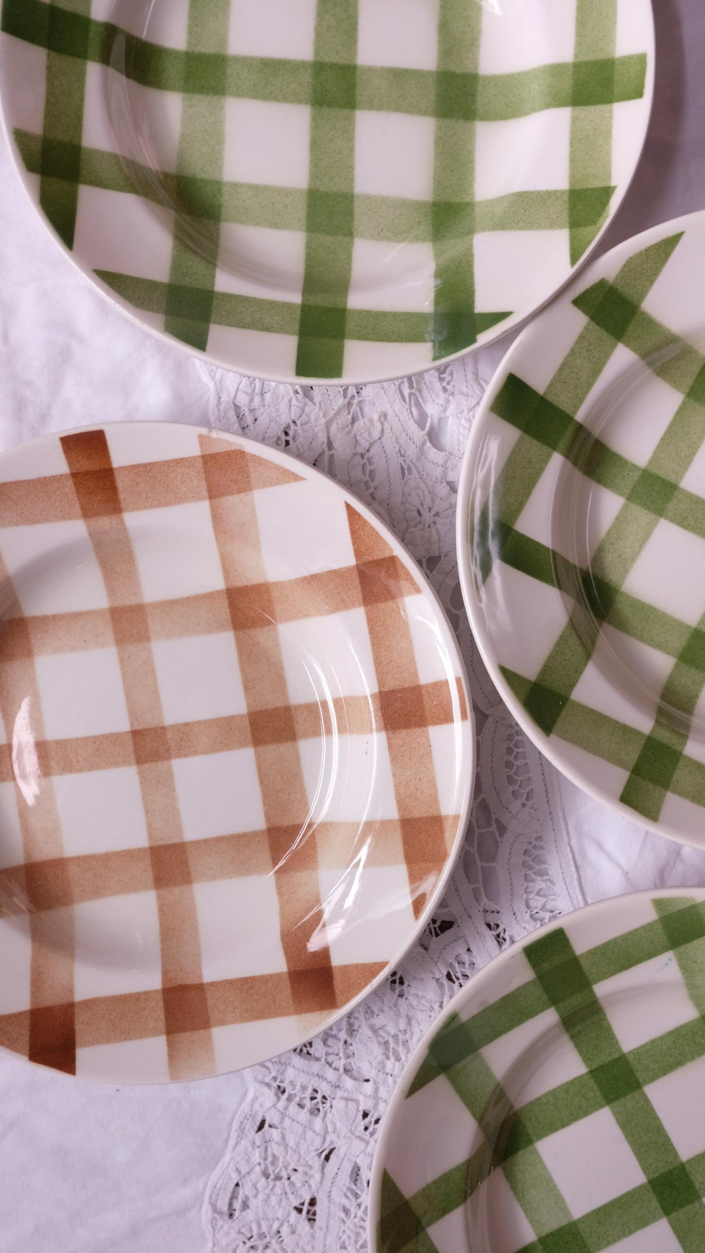 Assiettes creuses à carreaux Moulin des loups