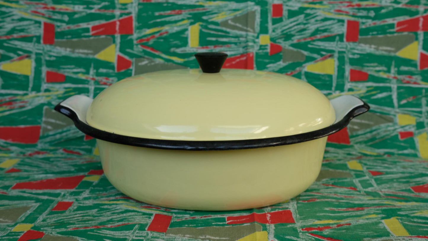 Cocotte ovale en métal émaillé