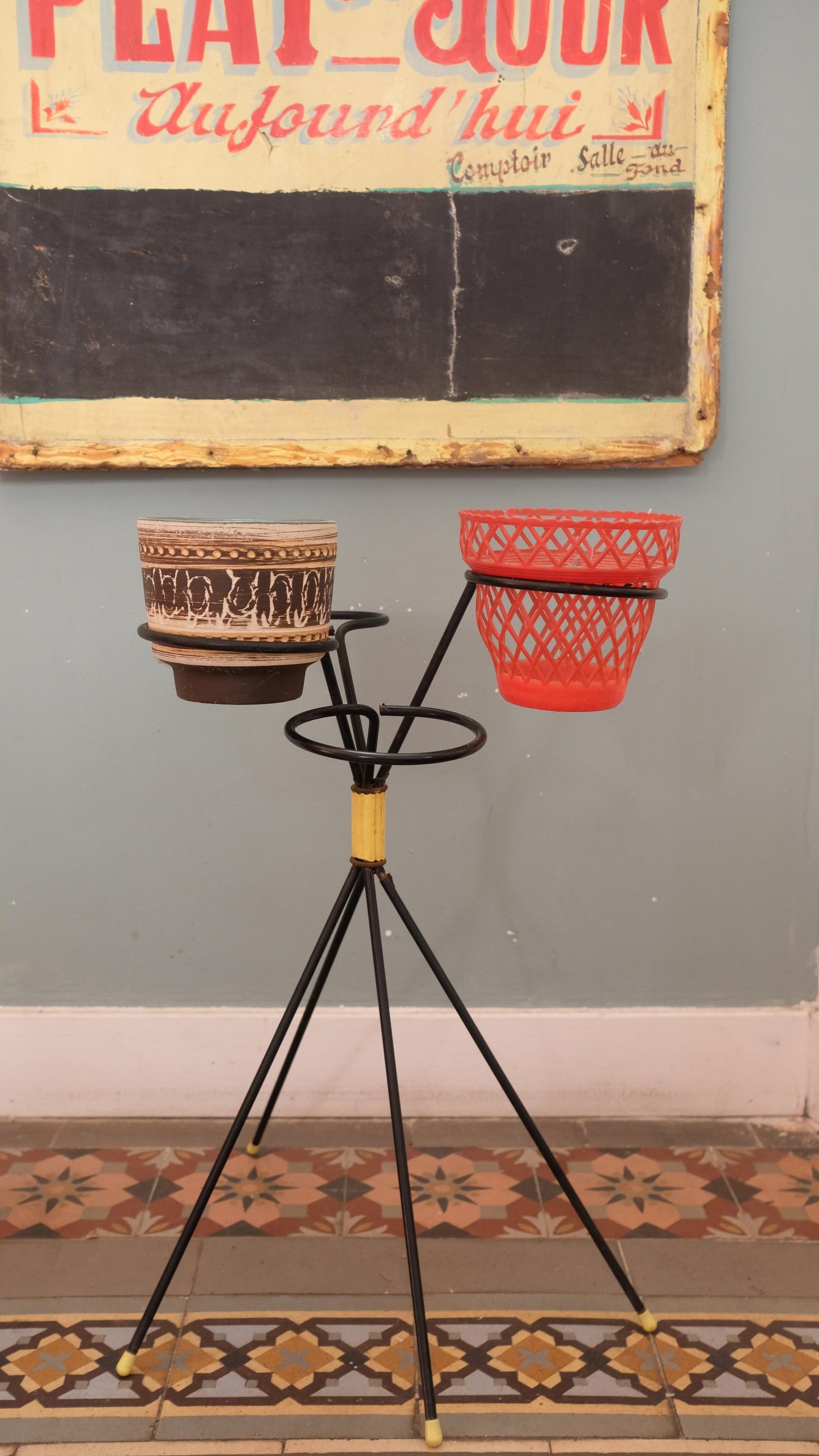 Porte plante vintage style mid-century