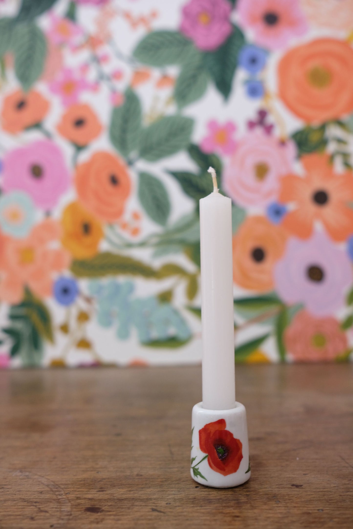 Mini bougeoirs coquelicots
