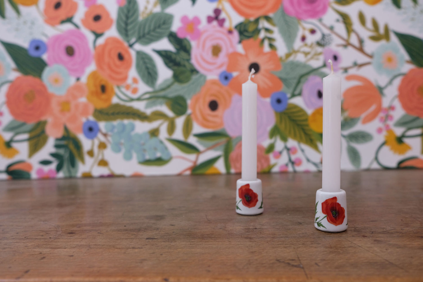 Mini bougeoirs coquelicots